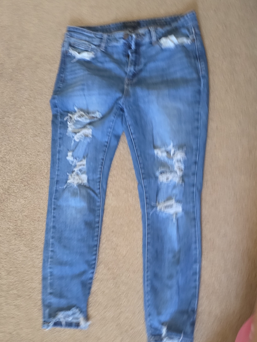 Judy Blue Light Blue Ripped Skinny Jeans